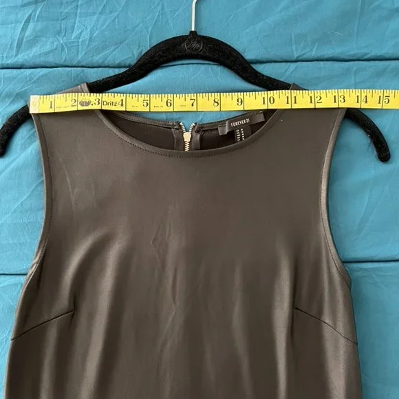 Faux Leather Skater Dress - Black - Picture 6 of 6